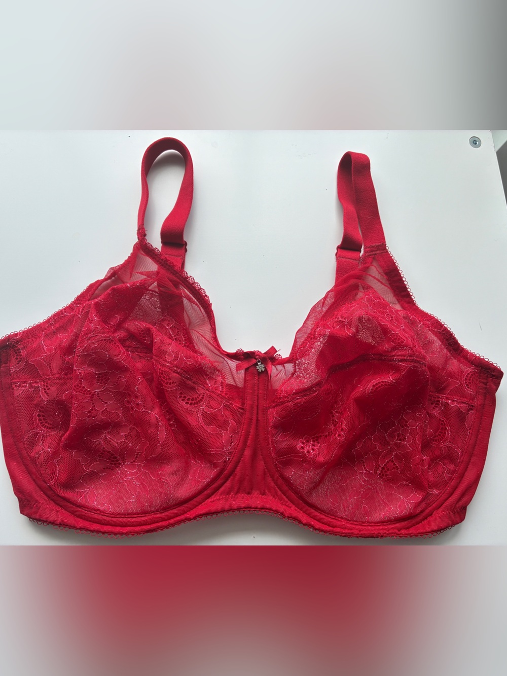 Wacoal Retro Chic Lace Bra Barbados Cherry Lurex 38DDD 855186